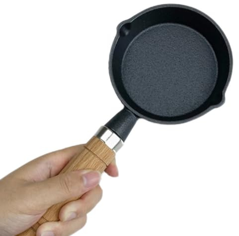 Ciieeo Sartén De Hierro Fundido Mini Sartén 13cm Para Freír Huevos Utensilio De Cocina Adecuado Para Camping y Picnic Herramienta Multifuncional