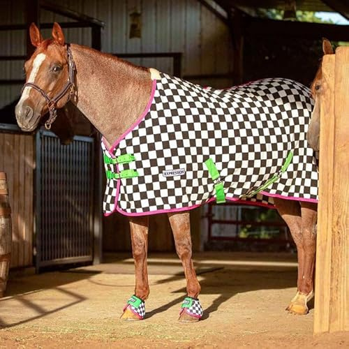 Jeffers Expression Fleece-Kühler für Pferde, Standard-Hals, Skater, Cowgirl, 190,5 cm, Pferdedecke, feuchtigkeitsabsorbierend, leicht, ideal zum Trocknen, Training, Baden, verstellbare Bauchbänder