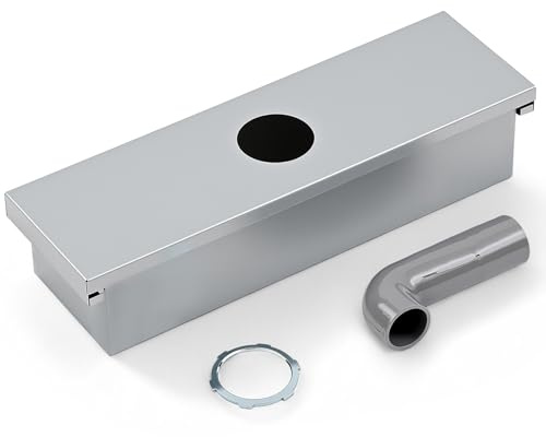 Otoolling Grease Box for Restaurant Canopy Hood Exhaust Fan Includes Down Spout Aluminized Metal Hood Accessories for Restaurant(17-1/16l X 5-1/8”w X 3-3/4h)