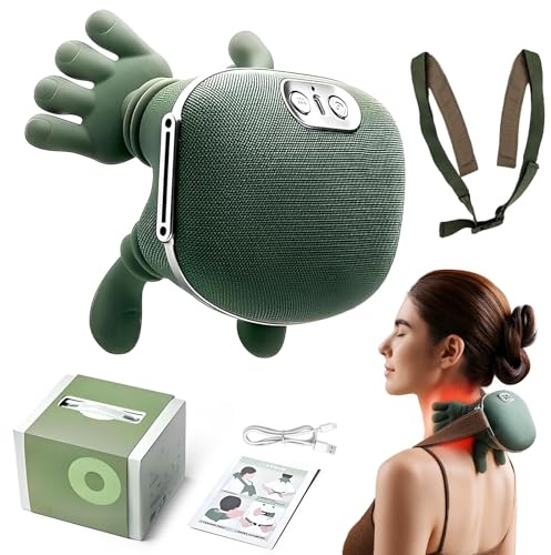 Neck Massager, 4D Real Hands Massager, USB Back Massager with Heat,3 Massages Levels & 2 Heating Levels, Deep Massage for Neck, Shoulder, Back Pain, Mother's Day Birthday Gifts for Mom Women