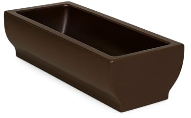 KERAZO 30L Futtertrog Schweinetrog 35x60x21 cm – robust, witterungsbeständig, standfest aus Steinzeug Keramik (Braun)