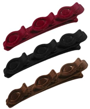 Lot de 2 pinces à cheveux tressées floquées - Double couche - Pour femme et fille - Accessoire pour femme et fille