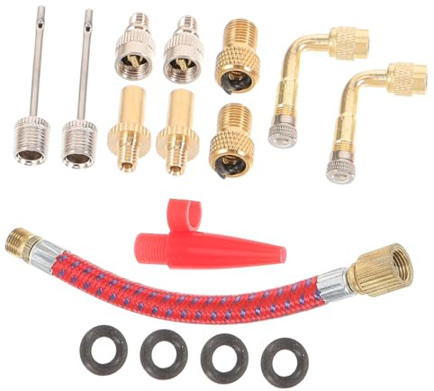 Alipis 16 teiliges Fahrradventil Adapter Leichtes Fahrrad Zubehör für Ventiltypen Französisches Ventil Autoventil Einfache Montage Kompatibel mit Luftpumpe Ballnadeln und Kompressor