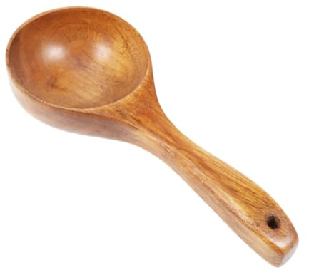 TOPPERFUN Cuillère à Soupe Bois Ronde Louche Bois Pour Cuisine Cuillère à Soupe Multifonctionnelle