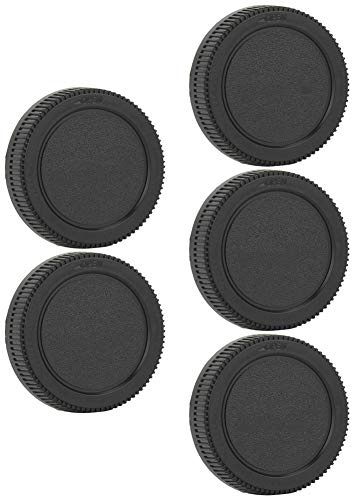 Tbest Durable Plastic Rear Lens Cap Protective Cover 5Pcs Set Scratch Resistant for M4 / 3 Mount Camera Accessories Black
