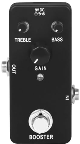Gitarren Boost Pedal für E-gitarre, Schwarz aus Abs | Präzise Klangsteuerung, Kompaktes Effektgerät, für Elektrische Gitarre