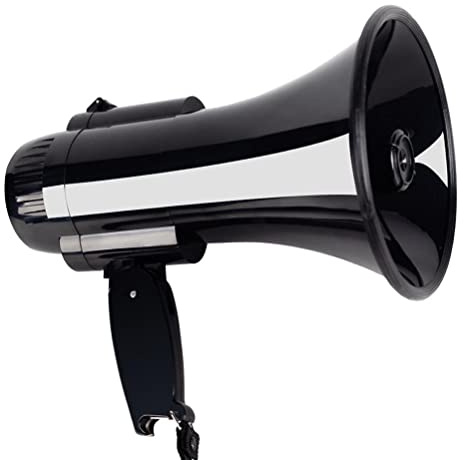 Drfeify 30 Watt Bärbar Megafon Bullhorn, Kraftfull Högtalare med 240S Inspelning och Flasköppnare, för Utomhusevenemang och Offentliga Tal (svart)