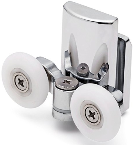 4 x Twin Bottom Zinc Alloy Shower Door Rollers/Runners/Wheels 23mm wheel 6mm glass thickness L067