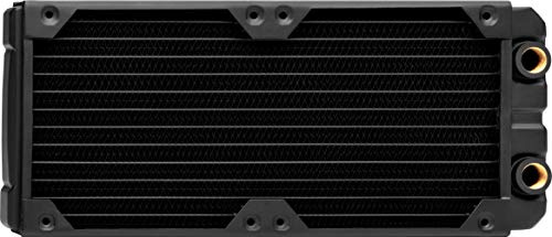 CORSAIR Hydro X Series XR5 240 mm Water Cooling Radiator (Dual 120 mm Fan Mounts, Easy Installation, Premium Copper Construction, Polyurethane Coating, Integrated Fan Screw Guides) Black
