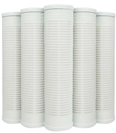 Lot de 5 Cartouches Lavables Nylon Filtre à Eau Sédiments 9 pouces 3/4-60 microns Fabriquées en France