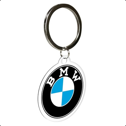 Nostalgic-Art Porte-clé rétro, Ø 4 cm, Official License Product (OLP), BMW – Logo – Idée de cadeau pour fans de BMW, en métal, design vintage