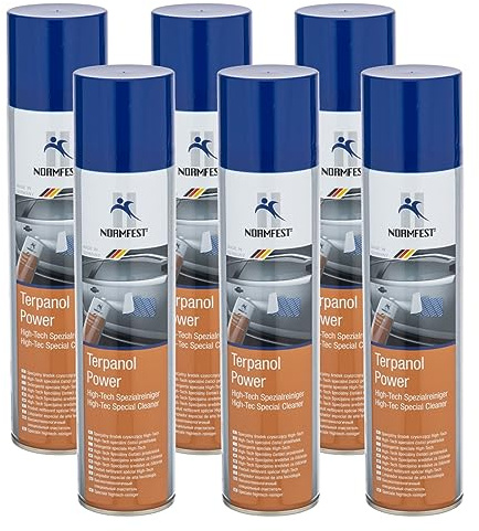 Normfest Terpanol Power – Hochleistungs-Spezialreiniger mit Orangenterpenen, entfernt Klebstoff-, Öl-, Fett-, Silikon- & Markerreste, Bitumen, schnelle Sofortwirkung, silikonfrei, 6x 400 ml