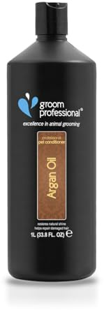 GROOM PROFESSIONAL Argan Oil Conditioner - Pflegespülung für Hunde - Reparierende Conditioner für Hunde mit Geschädigtem Haar - Entwirrende Pflegespülung - Für Trockene und Juckende Haut, 1 Liter