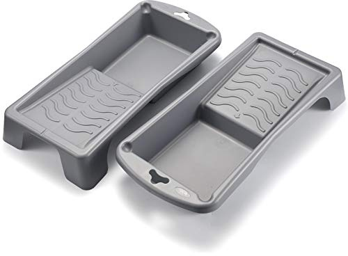 Plastic Mini Roller Paint Tray, Deep Well Paint Trap,4 Paint Roller Tray Set, Deluxe Paint Tray for 4-Inch Roller Brushes(2-Pack)