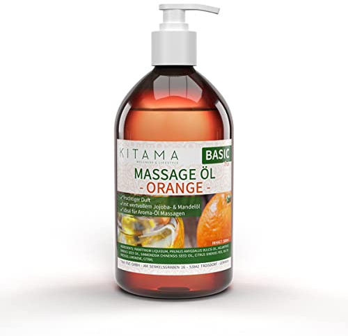Kitama Huile de Massage aromatique Orange 500ml pour massage thaï bien-être physiothérapie spa wellness