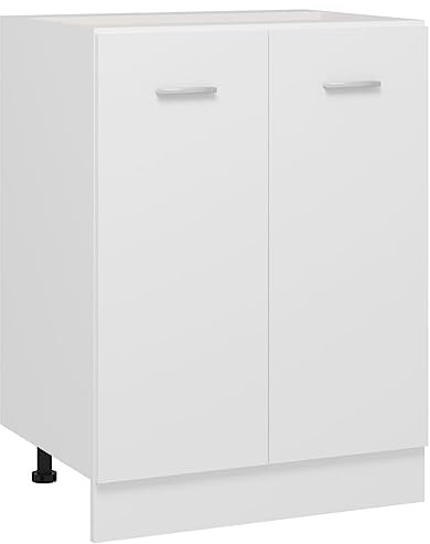 vidaXL Bottom Cabinet Furniture Dining Room Equipment Storage Side Cabinet Cupboard Buffet Organiser Stand Sideboard White Chipboard