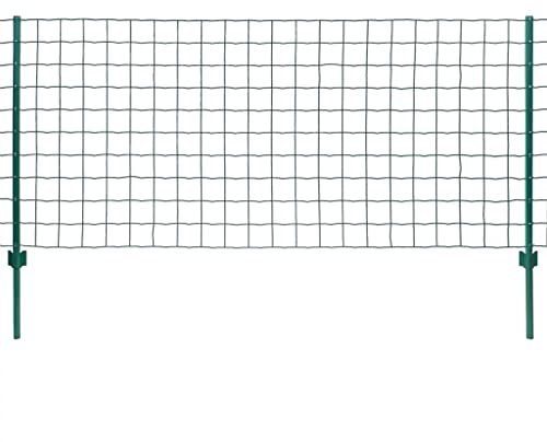 ZEYUAN Metallzaun, Zaunelemente, Zaun Garten, Teichzaun, Gartenzaun, Steckzaun Für Hunde, Garden Fence, Teichzäune, Stahl 20 x 0,8 m Grün