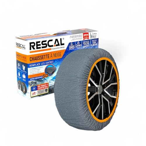 Chaussettes à Neige Universelles pour Pneus - Compatibles 255/45 R19, 235/50 R19, 225/60 R18 - Antidérapantes et Homologuées pour Voitures et SUV - Alternative Pratique aux Chaînes