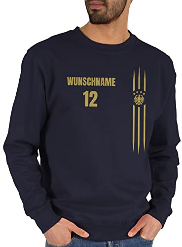 Sweater Pullover Sweatshirt Herren Damen - 2026 Fussball WM Fanartikel - Deutschland Name und Nummer - XXL - Dunkelblau - fußball em fußball. germany fussball-wm deutsch fußball-fanartikel