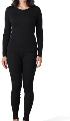 LAPASA Merino Wolle Unterwäsche Set Damen, Merinowolle Thermounterwäsche Unterhemd Langarmshirt, Unterhosen Leggings (L58 Warm/L91 Extra warm/L127 Ultra Warm)