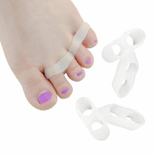 Zehenkorrektur kleiner zeh Zehenstrecker toe spacer 4 Zehenspreizern - Weiches, dehnbares Material - Schmerzlinderung bei Prellungen, Krallenzehen,Überlappende,Reibungsschutz