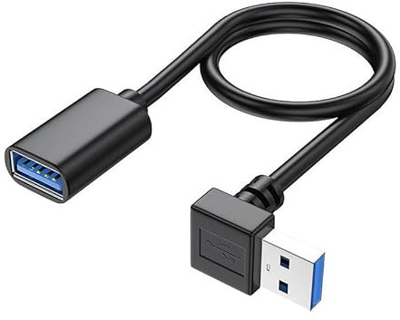 YSJJZRL 90 Degree USB 3.0 Extension Cable Straight/Up/Down/Left/Right Angle USB Male to Female Extender Cord (1.5M,Down)