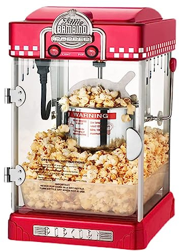 FARUTA Small Fully Automatic Popcorn Popper Maker, Commercial and Household Popcorn Machine, for Kids Parties Home Cinema,Red