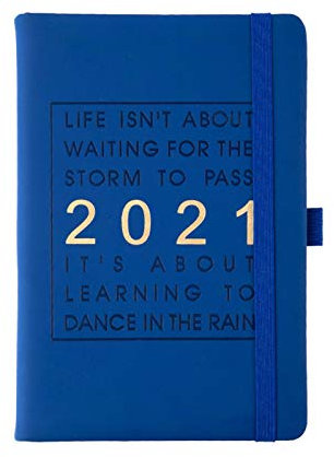 Tbkoeudhg 2021 Kalender - 2021 Wochen- und Monatsplaner-Notizblock, Januar 2021 - Dezember 2021, 320 Seiten, 8,3 X 5,7 -Dunkelblau