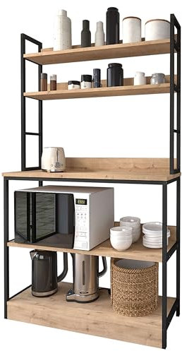 Miroytengo Mueble Cocina Auxiliar Rus Roble Safir y Negro 101x161 cm