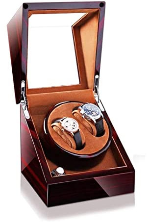 Uhrenbox Automatik-Uhrenbeweger-Schaukasten, 2 Automatische Rotations-Leder-Holz-Uhrenbeweger-Aufbewahrungs-Schaukasten Uhrenschachtel (Color : A, Size : Without Light)