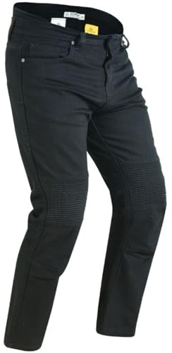 Men's Black Motorcycle/Motorbike 6 Pocket Bikers Trousers, Cargo Jeans Pants AA UKCA Approved Made with Dupont™ Kevlar® with Protective CE & UKCA Armour (UK, Waist & Inseam, 34, 32, Standard, Black)