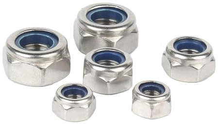 Sicherungsmuttern, Nylon-Sicherungsmuttern M2 M2.5 M3 M4 M5 M6 M8 M10 M12 M14 M16 M20 304 Edelstahl Sechskant Anti-Rutsch Automatische Sicherungsmutter DIN985(M2.5 X 50pcs)