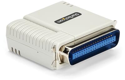 StarTech.com Ethernet to Parallel Network Print Server, 10/100Mbps LAN, WebUI, Centronics Ethernet Printer Server Adapter, TAA
