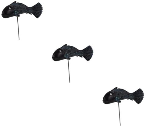 SUPVOX 3pièces Ornement De Jardin Résine Statue De Poisson Décorative pour Cour Et Jardin Réeliste Décoration Extérieure Et