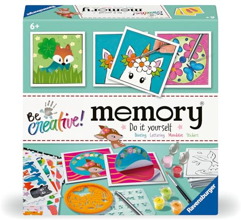 Ravensburger BeCreative Memory - Bastelset für Kinder ab 6 Jahren, Memorykärtchen basteln für Mädchen und Jungen - 23962 - Geburtstagsgeschenke, Deko selber basteln