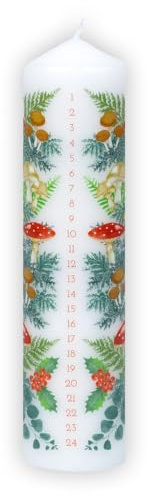 Talking Tables Waldweihnachts-Stumpen-Adventskerze 20 cm, 25 Stunden Brenndauer, Abendessen, Dekoration, Kerzen, Geschenke für Frauen