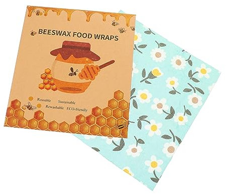 SEWOART 3stücke Wiederverwendbare Bienenwachs Lebensmittel Wrap Bienenwachsfolie Für Lebensmittel Nachhaltige Verpackung Blätter Wiederverwendbare Bienenwachs Tuch