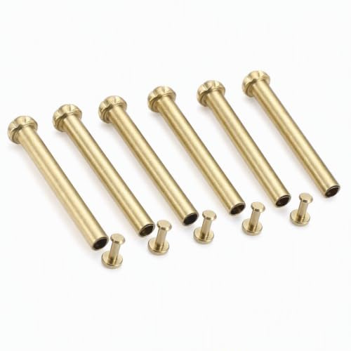 Alipis Folding Fan Repair Kit with Gold Metal Rivets and Nuts 1.14In Shaft Fasteners for Hand Fan Diy Replacement Accessories