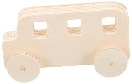 LALAFINA Holzauto Zum Bemalen Diy-auto Für Junge Mädchen Basteln Leeres Auto Zum Malen Graffiti-holzauto-ornament Einfach Zu Bemalen