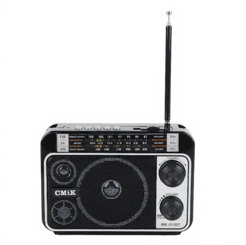 Radio Portátil Am FM SW Bluetooth, Radios de Transistores Vintage, Radio de Emergencia de Suministro de Energía Dual con Antena Telescópica, para Viajes Al Aire Libre en Casa