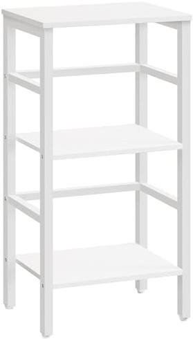 HOOBRO Estantería de Escalera, Estantería para Discos, Librería de 3 Estantes, Estantería para Plantas, Ahorro de Espacio, Estructura Metálica, Sala de Estar, Blanco EWW80CJ01