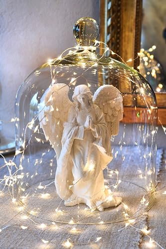 LEALIGHT blachere illumination Ghirlanda micro LED solare 20 m – 200 LED bianco caldo – cavo argento trasparente – uso esterno – filo luce solare