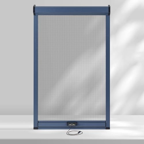 Koncey Fliegengitter Rollo für Fenster, Moskitonetze Fenster mit Aluminiumrahmen, Fiberglas Fliegengitternetz