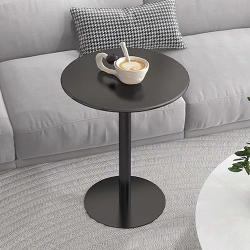 Luyckfrazy Moderner schwarzer Stehtisch, Kleiner Beistelltisch mit massiver Platte und Metallfuß, runder Couchtisch, Bistro-Cocktailtisch für Zuhause, Esszimmer, Schlafzimmer, Balkon(40x40x50cm)