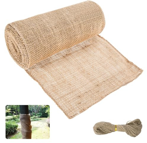 BORDEAG Baum Winterschutz Wickelstreifen 6mx40cm, Baumschutzfolie, Wrap Tree Trunk Guard Protector, Baumschutzfolie Frostschutz, Jute-Wickelstreifen, Juteband Für Pflanzen Zum Warmhalten Von Pflanzen