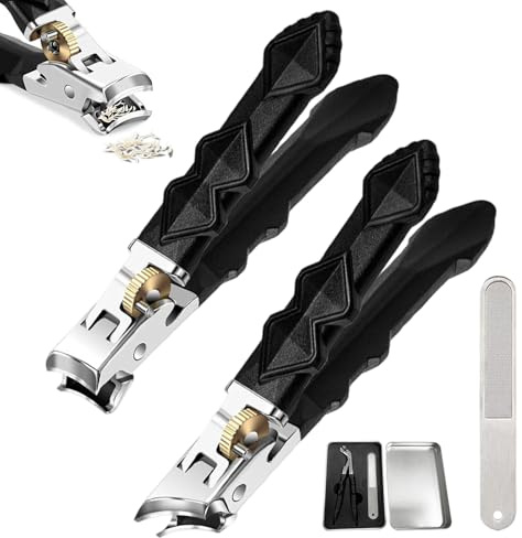 Solymody Nagelknipser, Solymody Nagelexpert, Nagelknipser Mit Breiter Backenöffnung Und Spritzschutz, Nagelknipser Für Senioren, Hochleistungs-Nagelknipser Für Dicke Nägel (A+B)