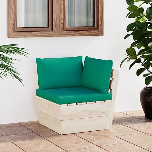 HOMEELIKE Canapé d'angle Palette de Jardin avec Coussins épicéa imprégné
