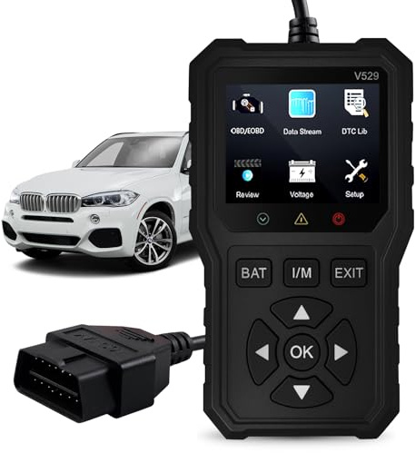 V529 OBD2 - Herramienta de diagnóstico profesional para coche con lector de códigos de avería, herramienta de diagnóstico OBD para todos los vehículos, dispositivo de diagnóstico con visualización de