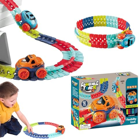 Nevalerra Auto Rennstrecke: Pista de Carreras motorizada, Piezas de Pista duraderas, Experiencia de Carreras Realista niños y Adultos Juegos interactivos Regalos de cumpleaños Fiestas