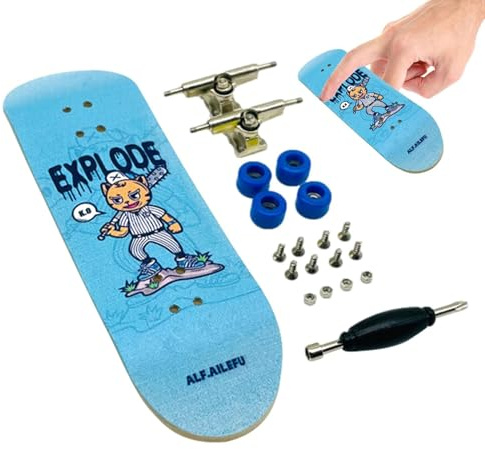 Liakyunf Fingerboard aus Ahornholz, Komplett-Set – Mini Finger-Skateboard für Kinder, Leises Fingerskaten Indoor & Outdoor, Tragbares Geschicklichkeitsspiel